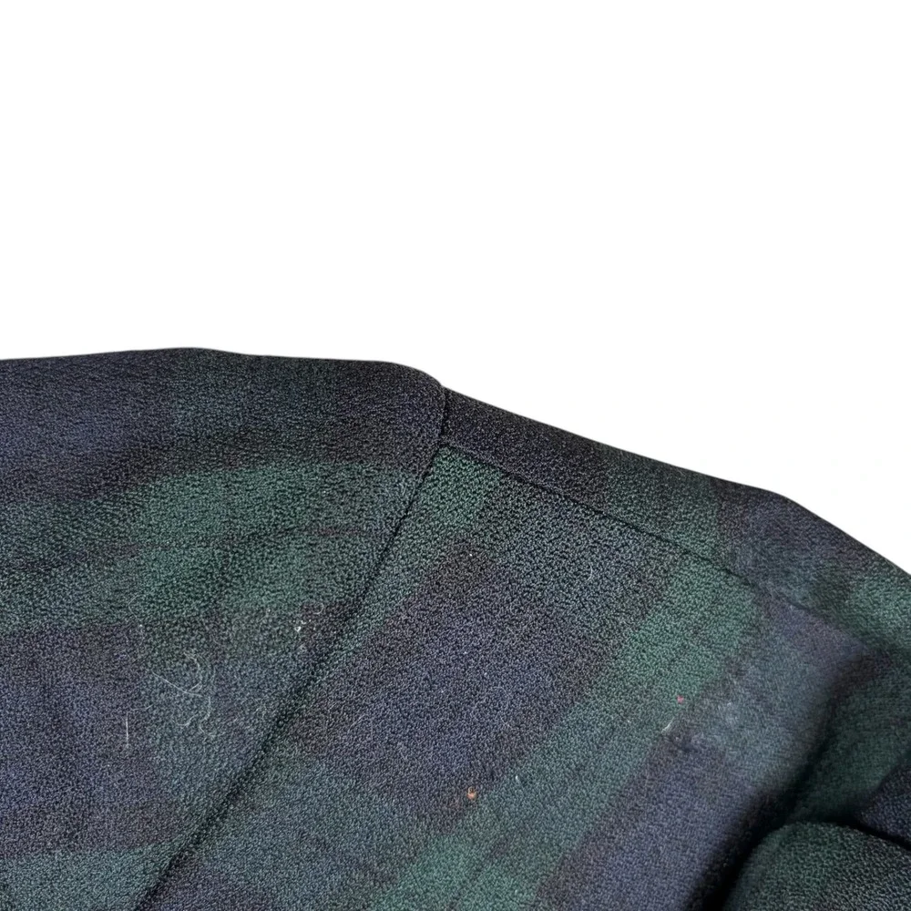 VTG Pendleton 100% Virgin Wool Plaid Jacket Blazer 14W Navy Green USA Made - Picture 9 of 10